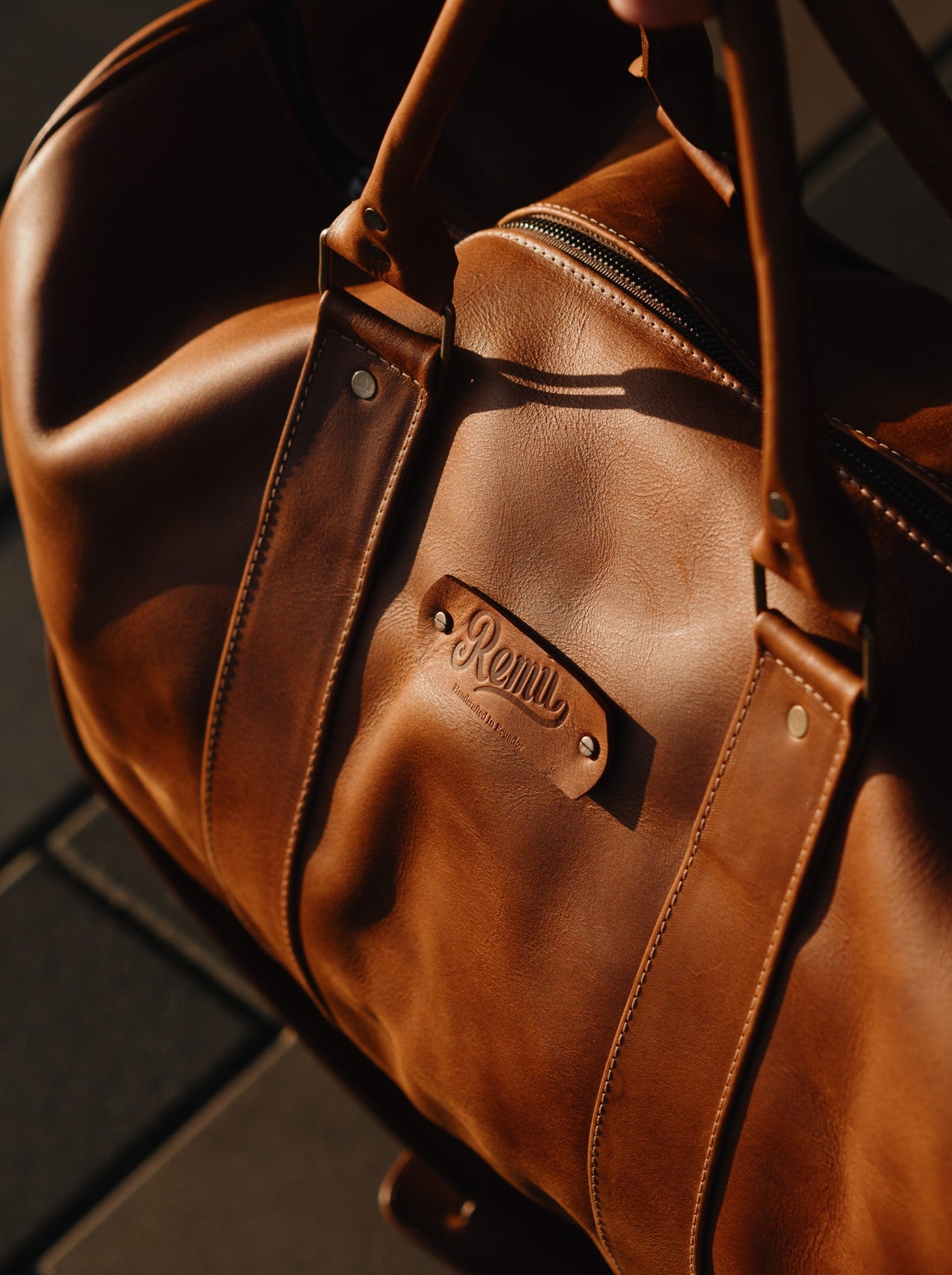 Weekender Leather Bag in Cafe