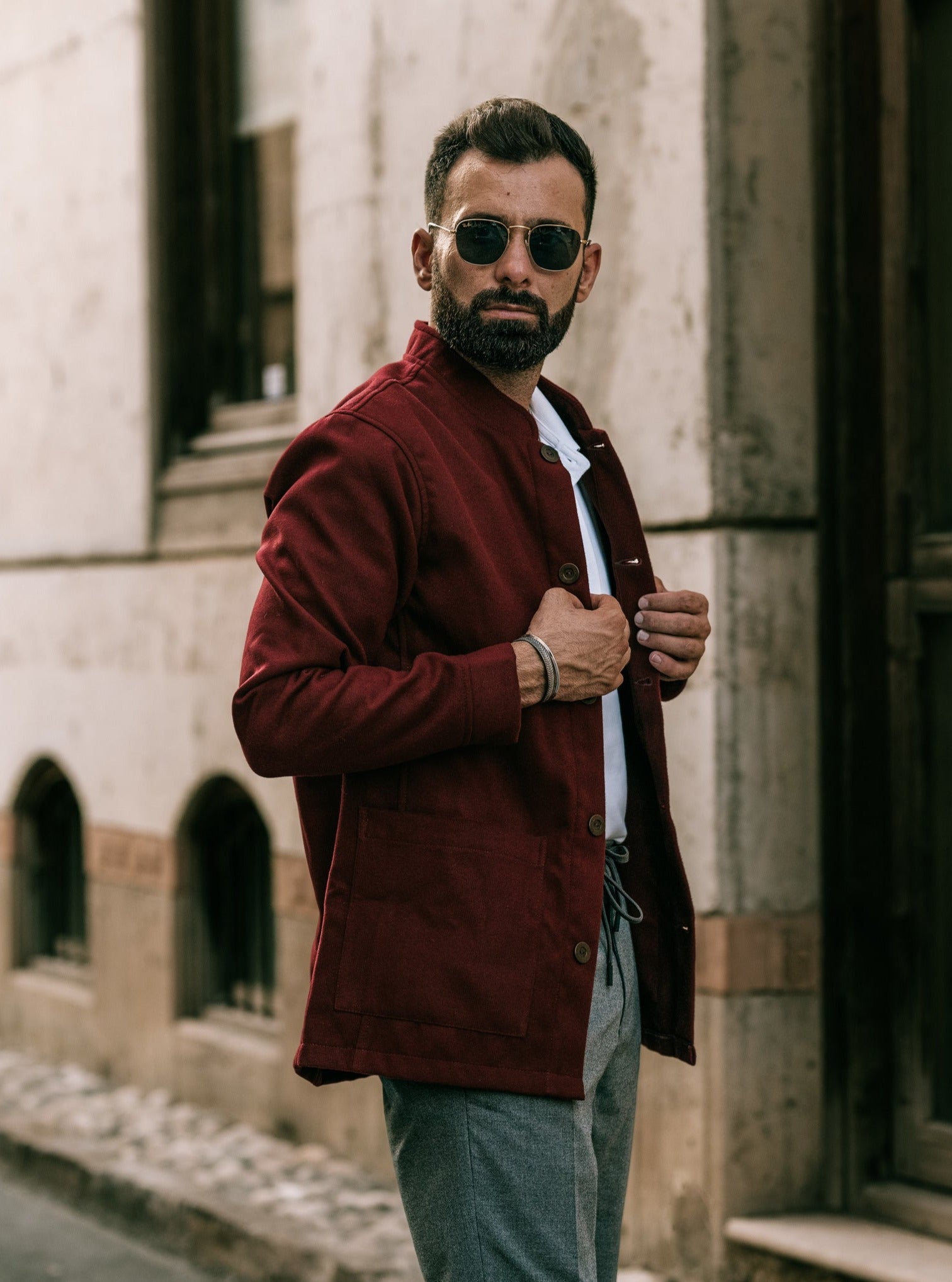 Tambo Wool Jacket in Bordeaux