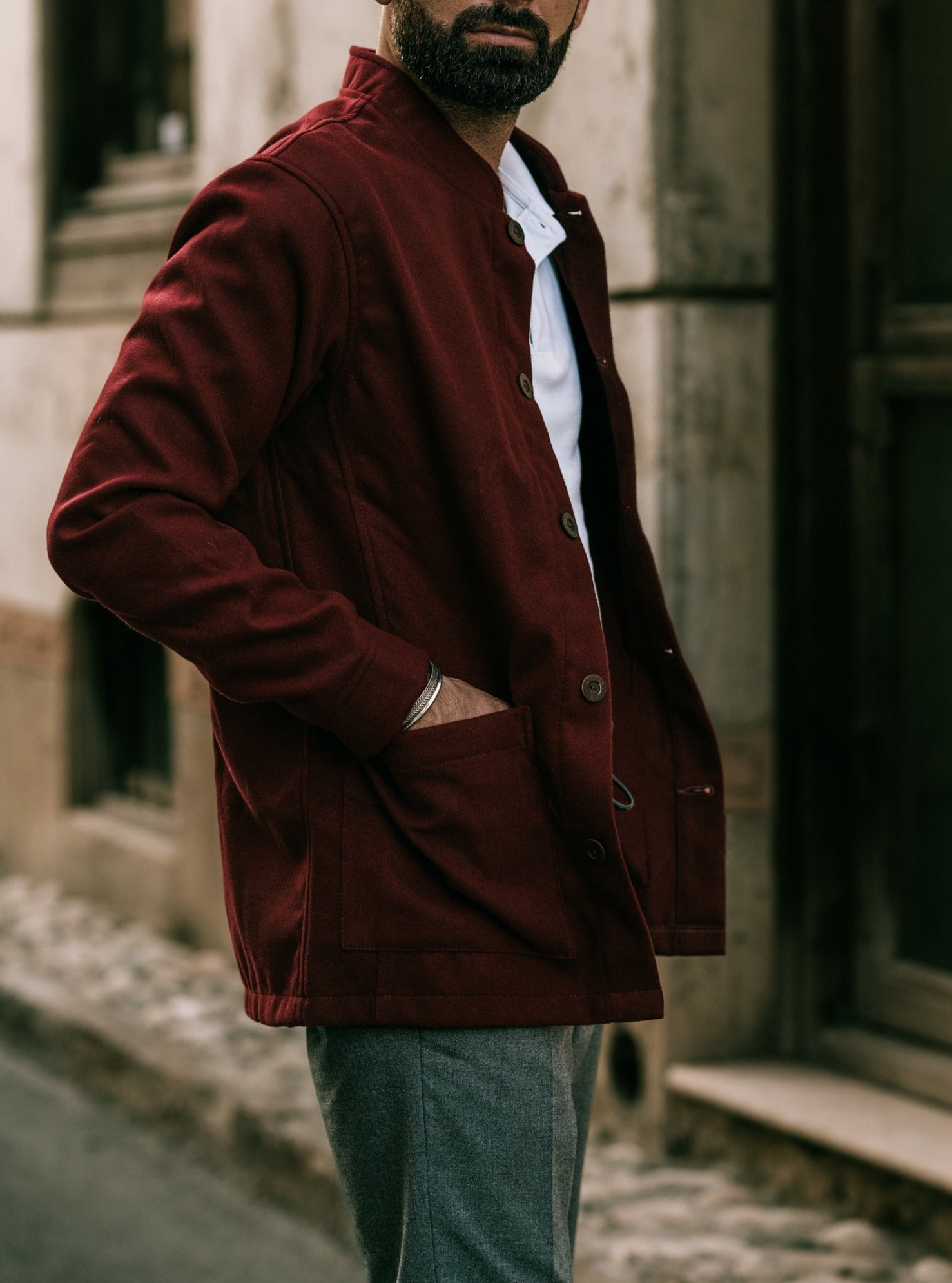 Tambo Wool Jacket in Bordeaux