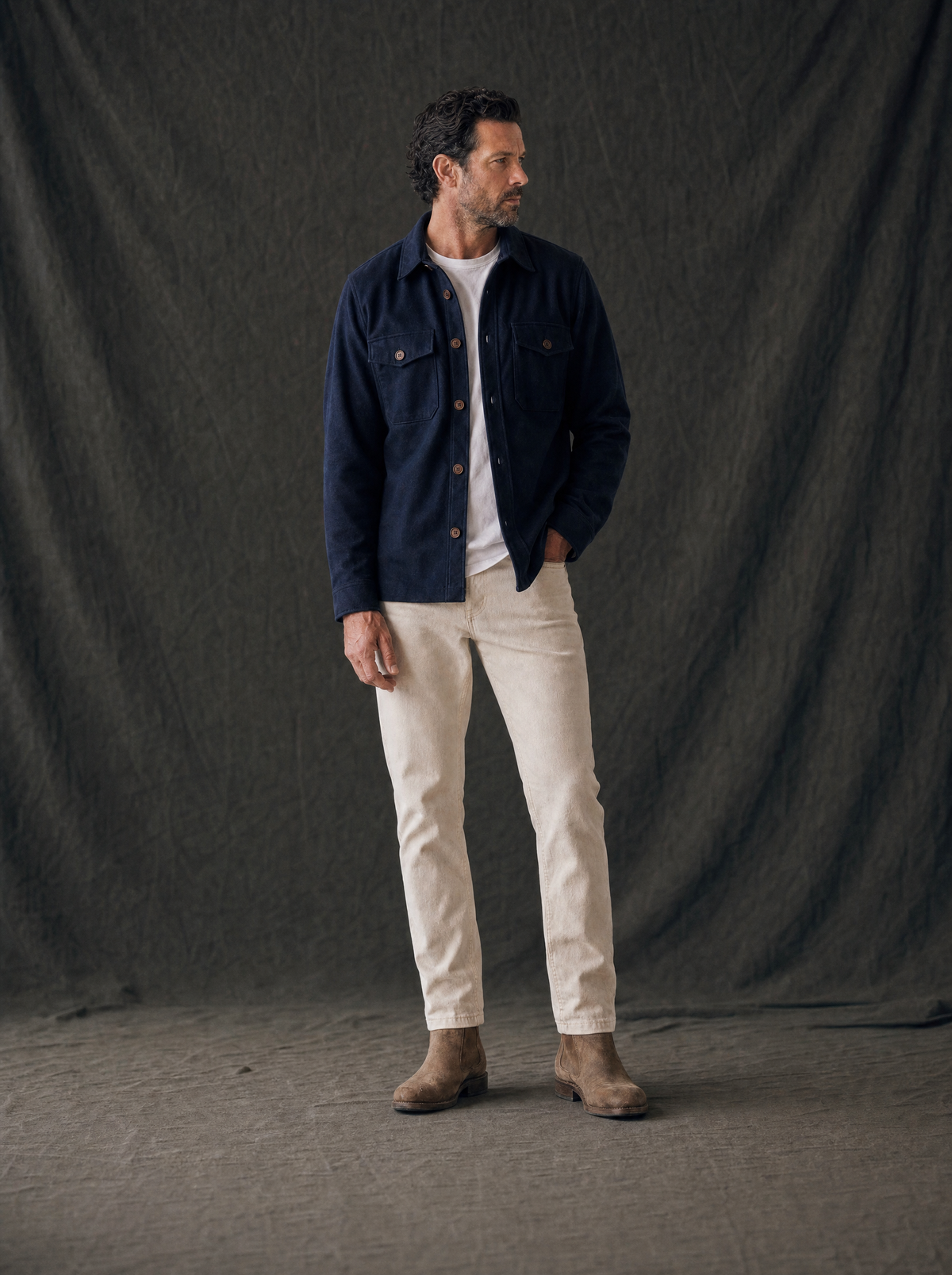 Fogata Wool Jacket in Midnight Blue