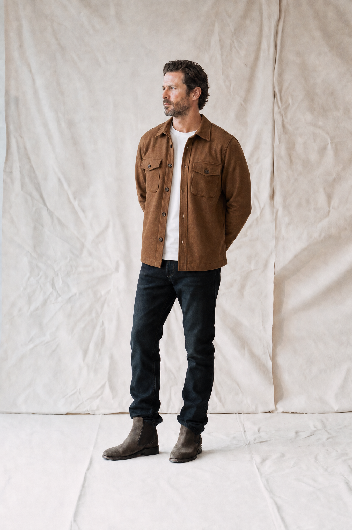 Fogata Wool Jacket in Camel Brown