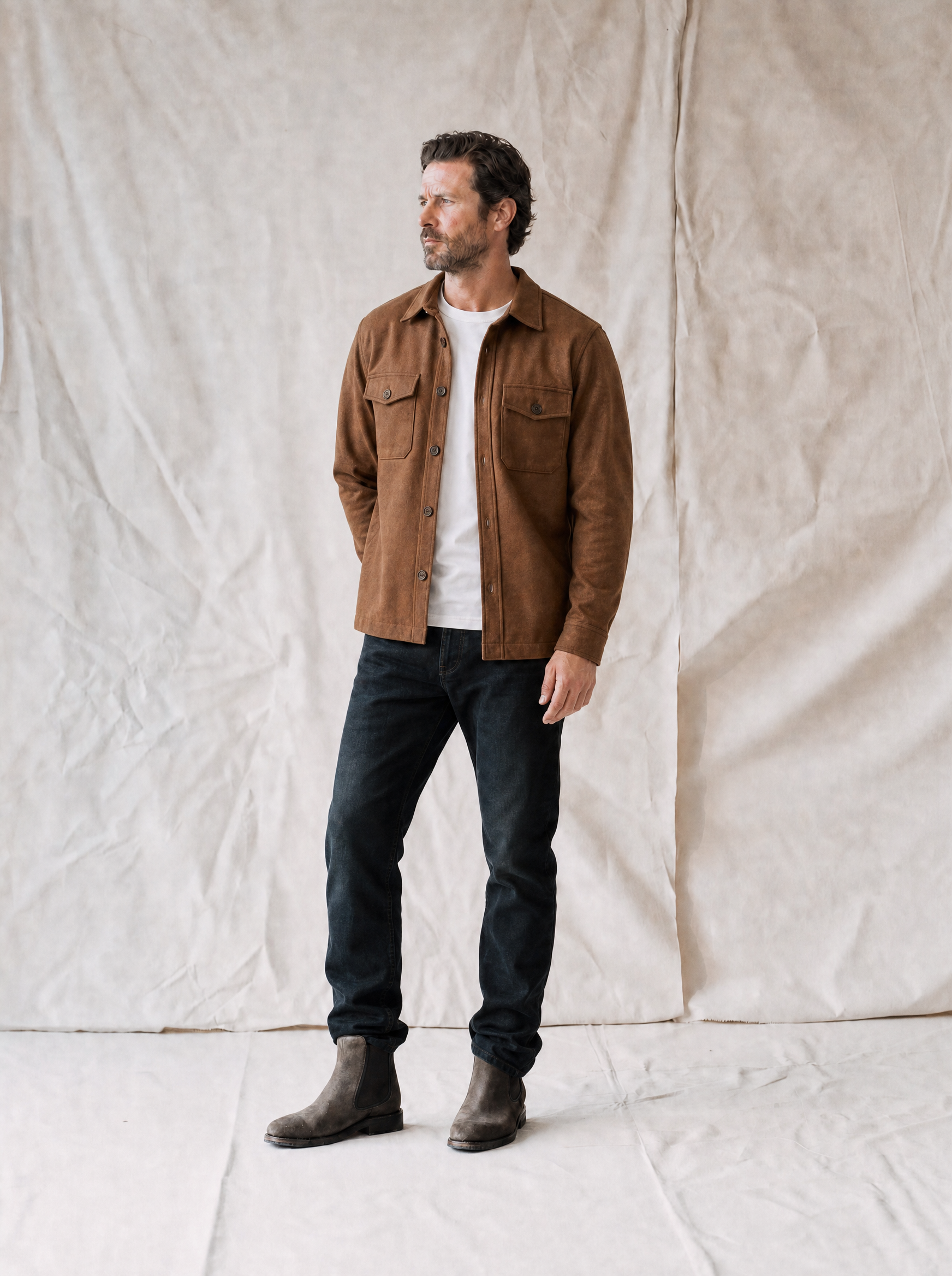 Fogata Wool Jacket in Camel Brown