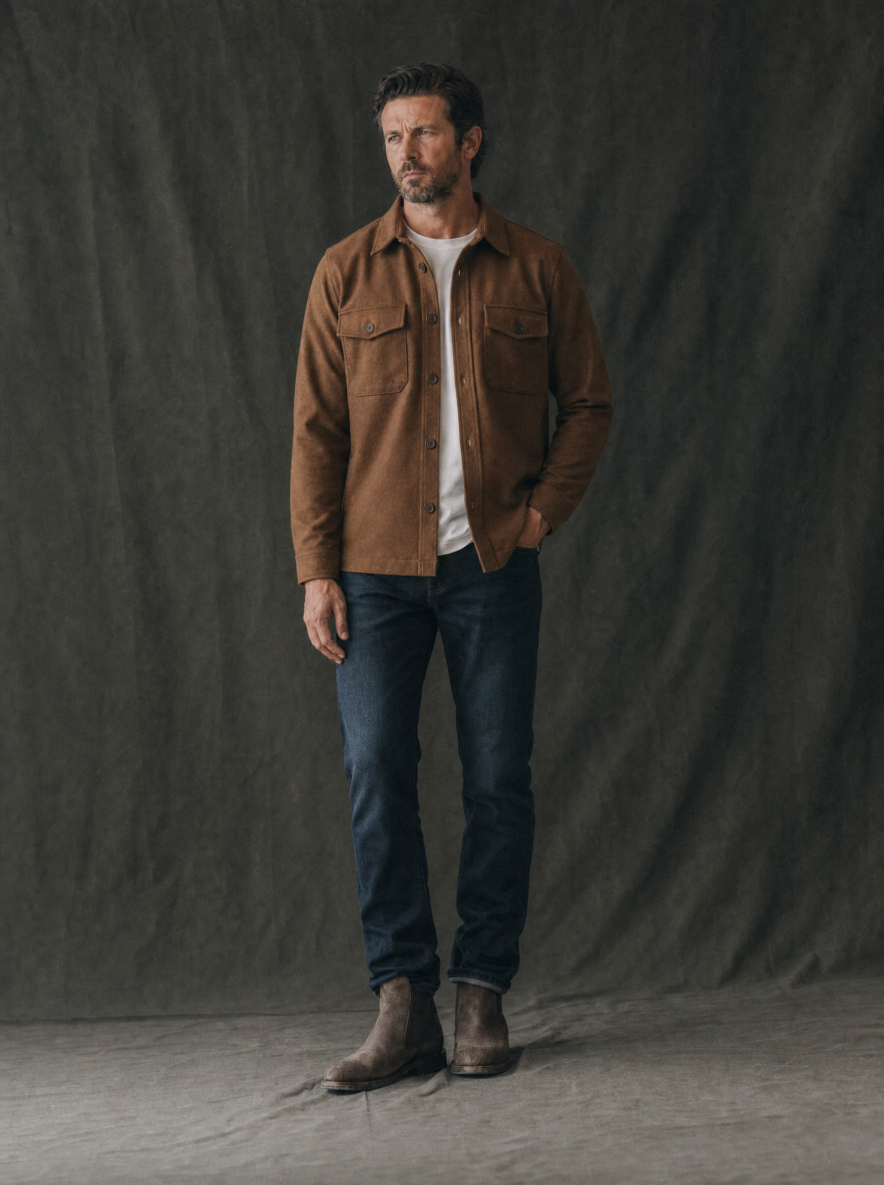 Fogata Wool Jacket in Camel Brown
