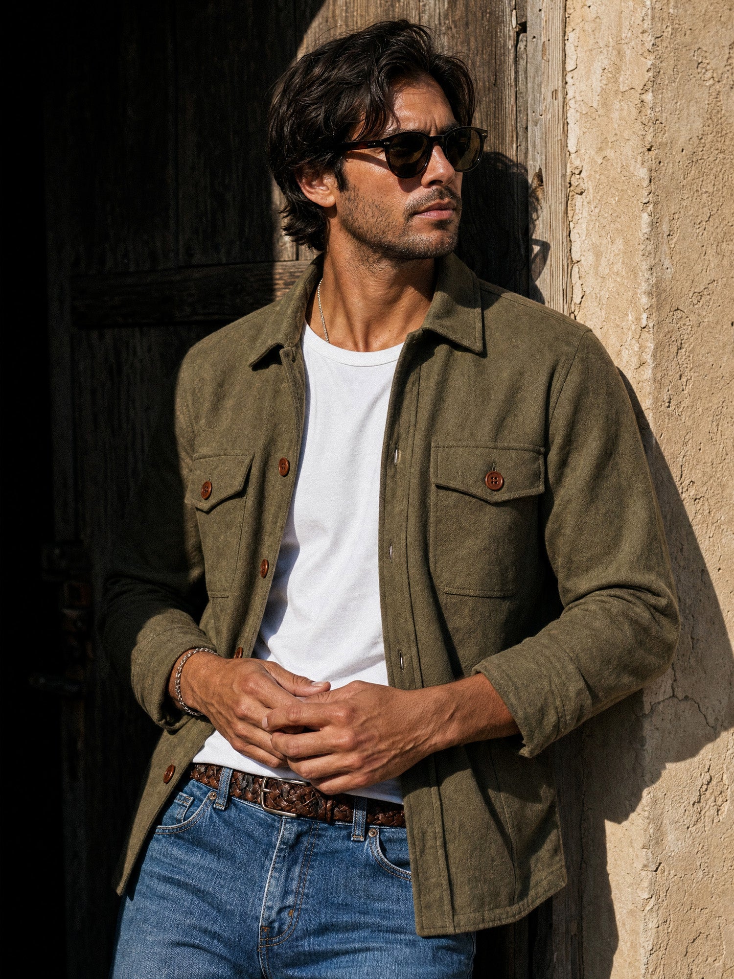 Fogata Wool Jacket in Olive Green