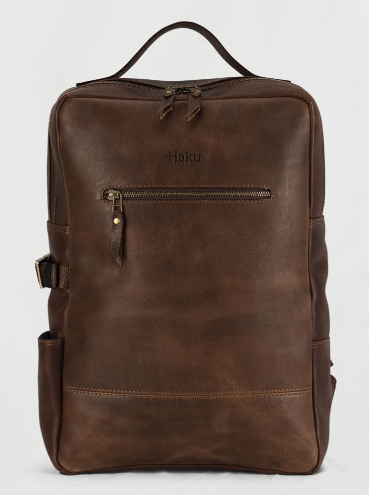 Apu Leather Backpack in Cognac