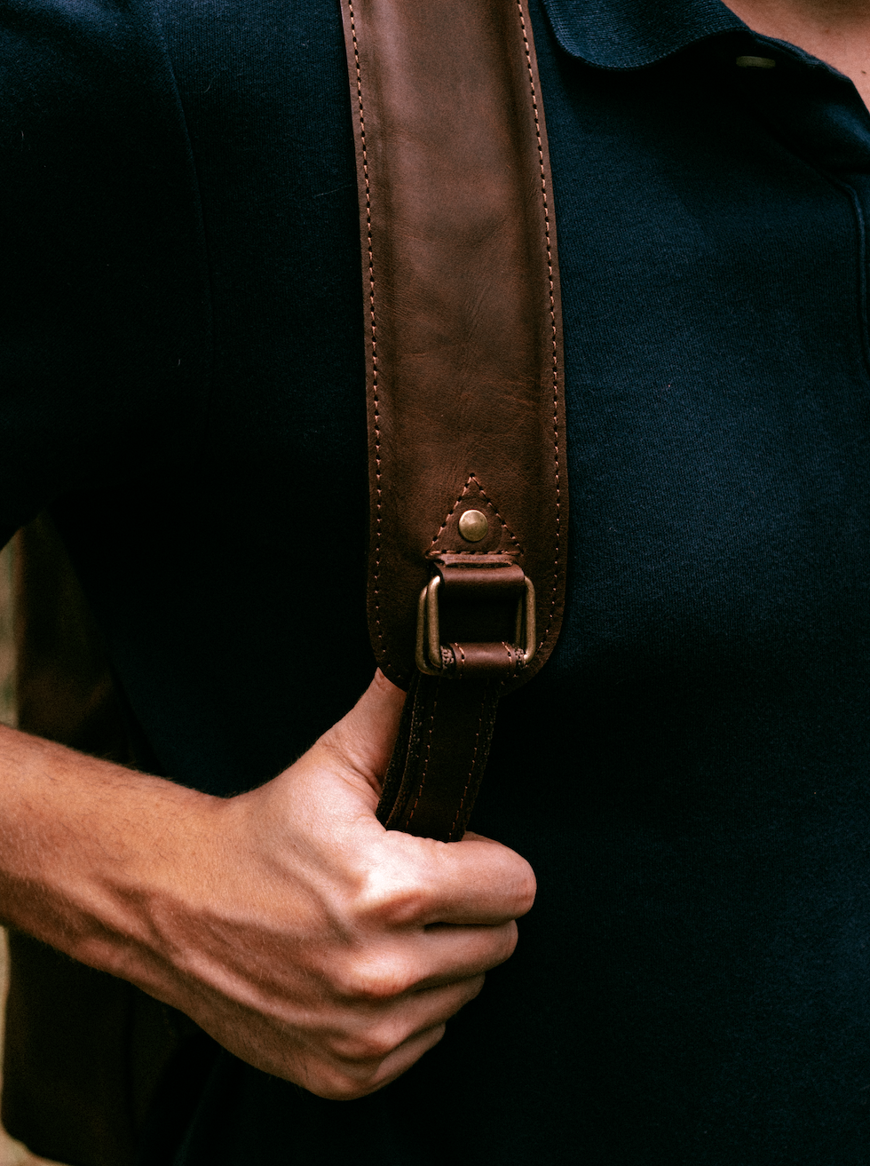 Apu Leather Backpack in Cognac