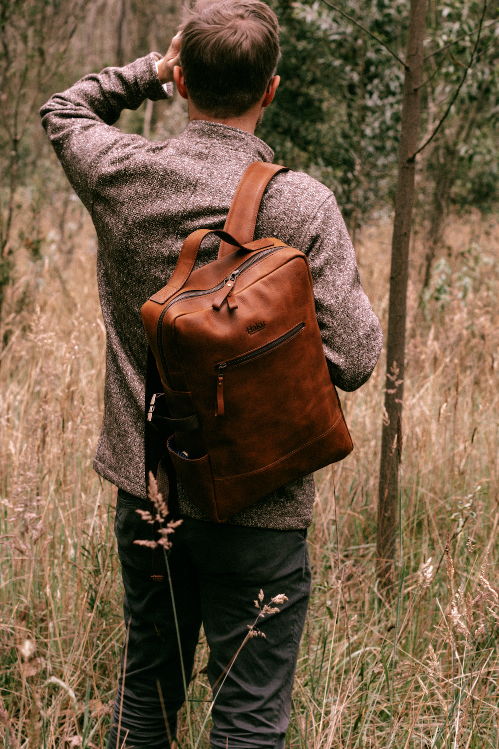 Apu Leather Backpack in Whiskey