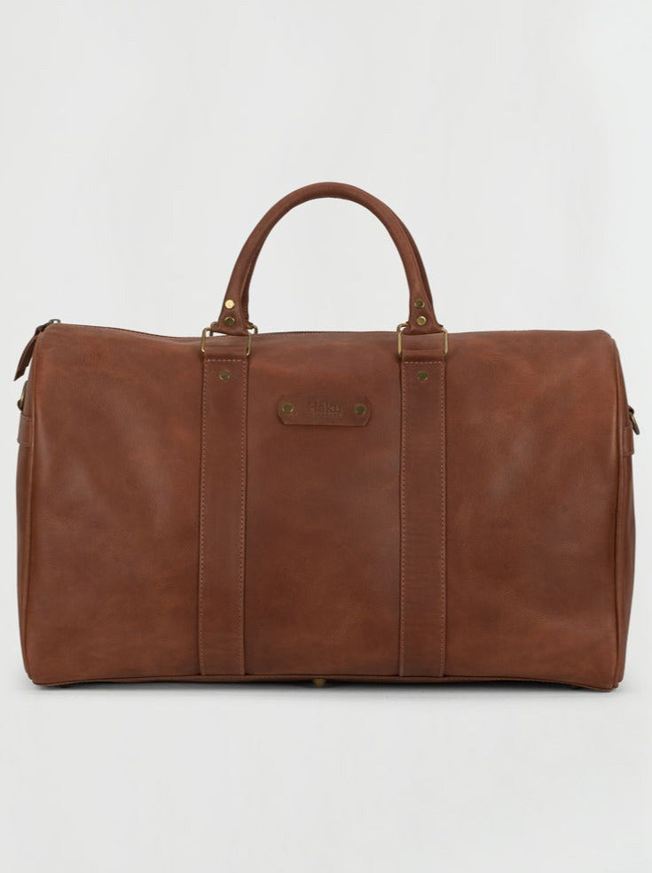 Weekender Leather Bag in Cafe