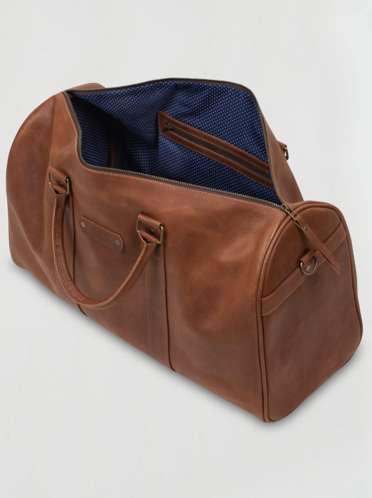 Weekender Leather Bag in Cafe