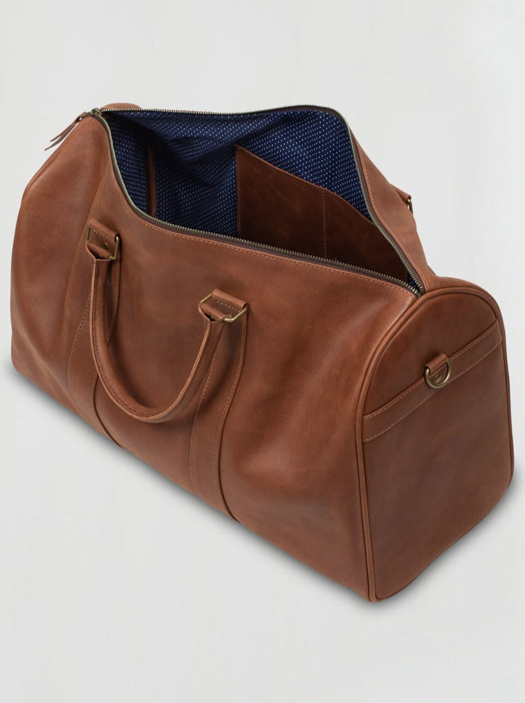 Weekender Leather Bag in Cafe