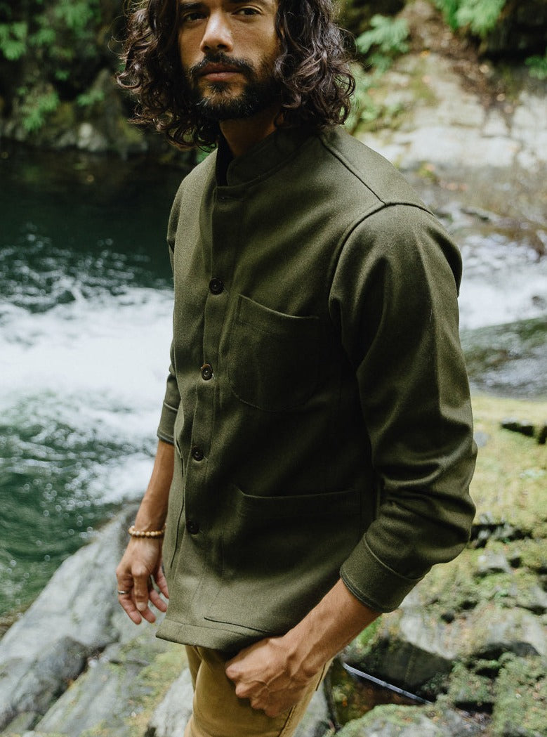 Tambo Wool Jacket in Olive Green