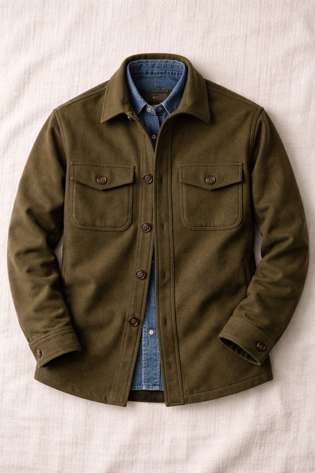 Fogata Wool Jacket in Olive Green
