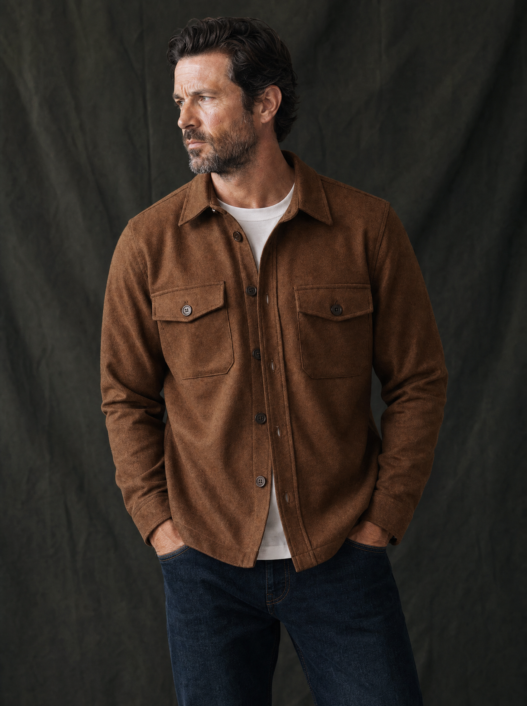 Fogata Wool Jacket in Camel Brown