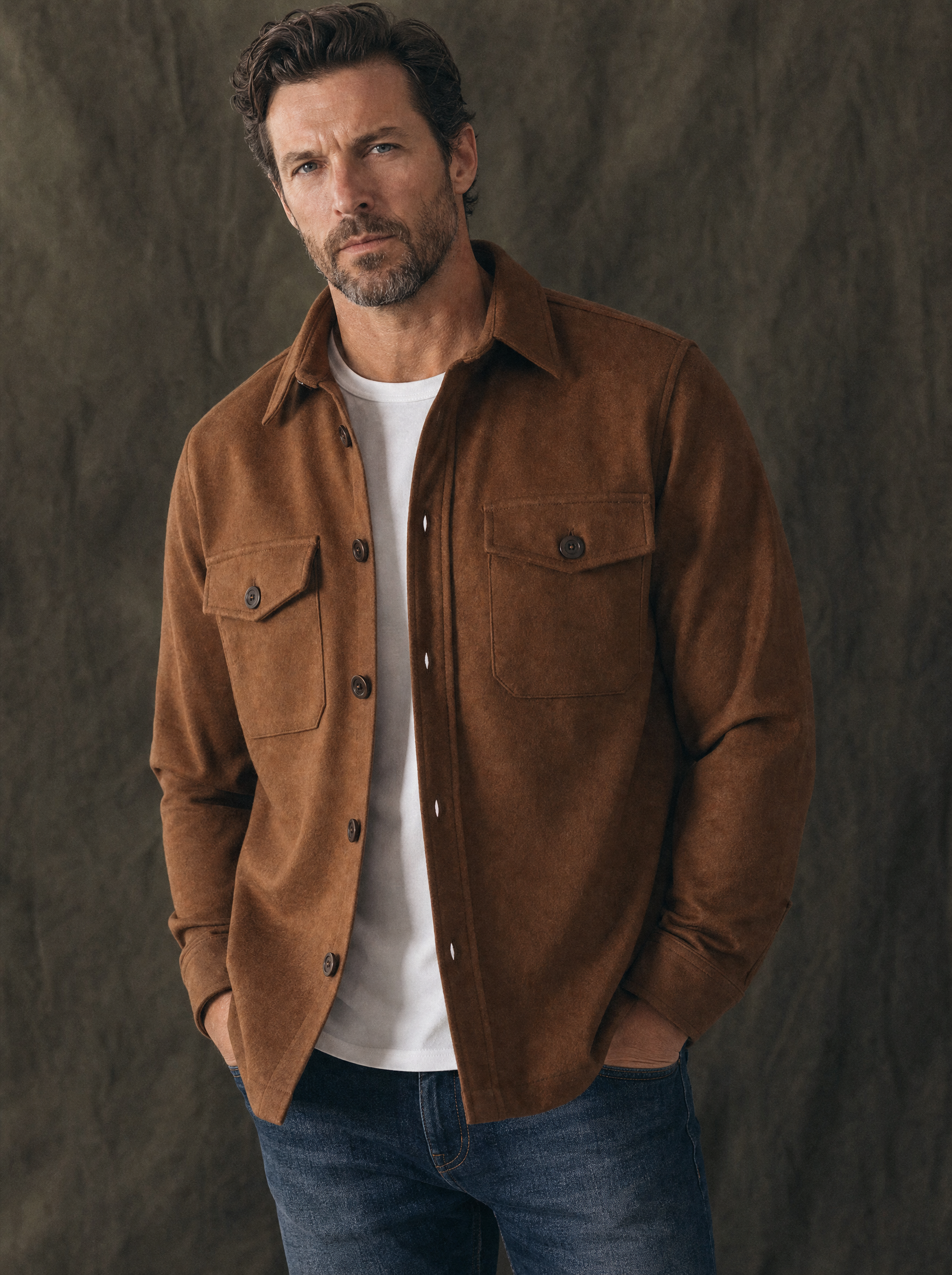 Fogata Wool Jacket in Camel Brown