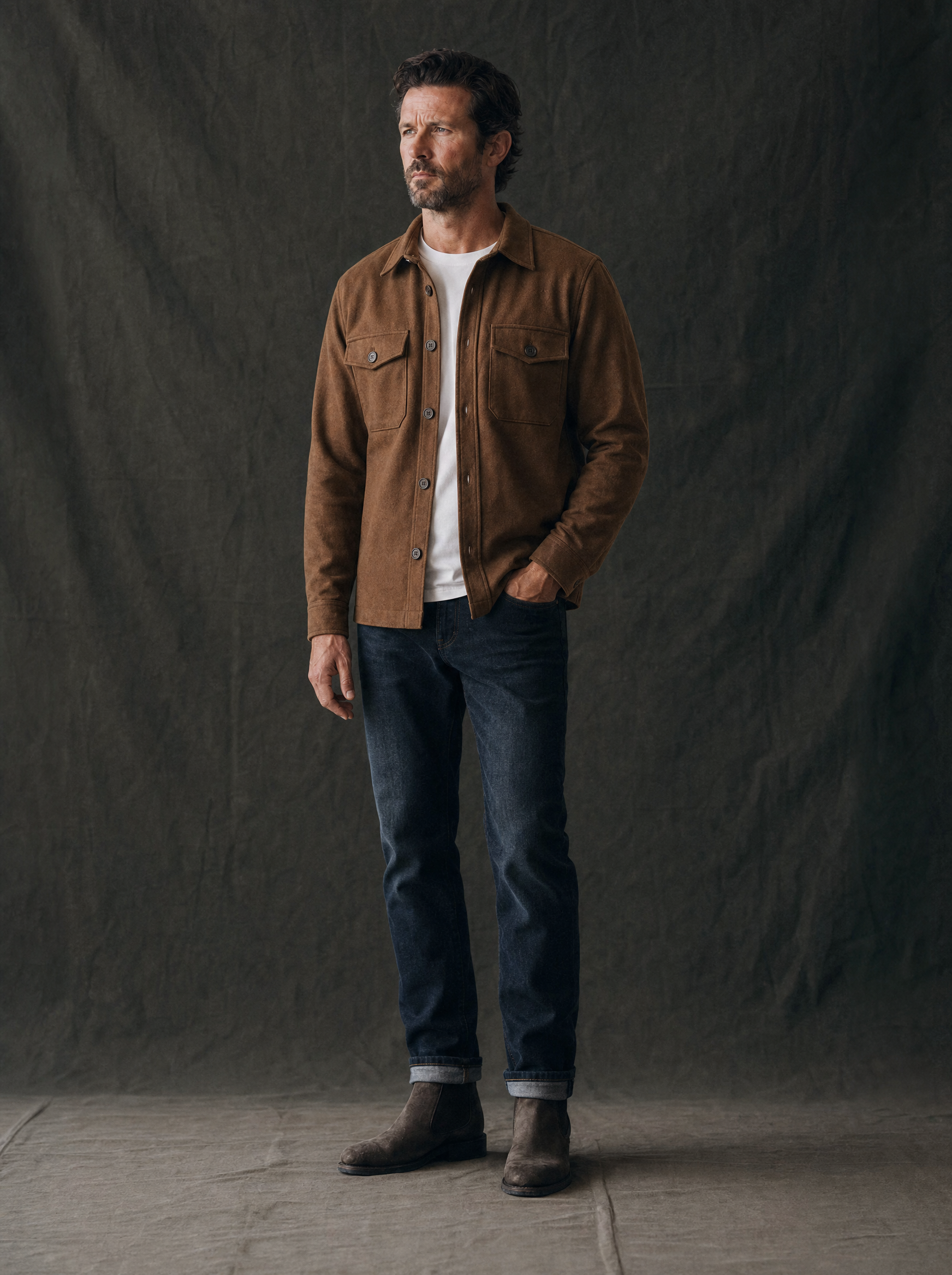 Fogata Wool Jacket in Camel Brown