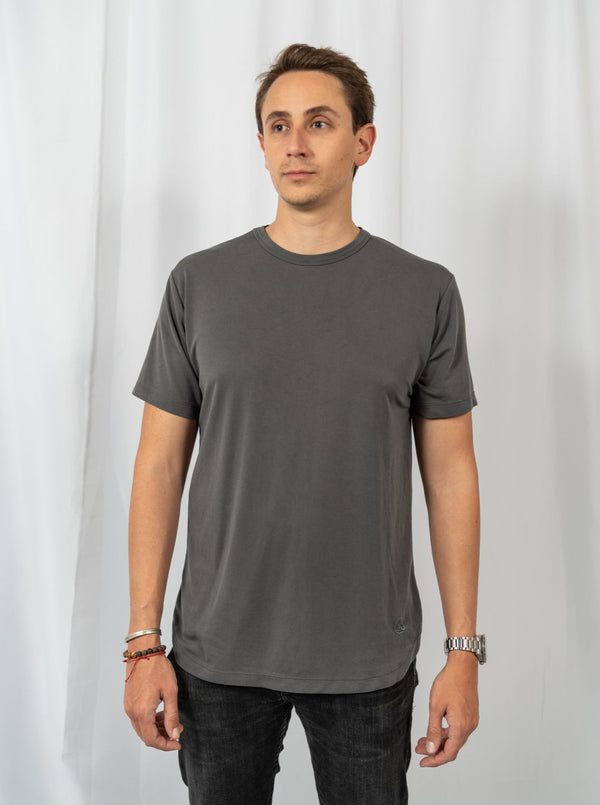 Modal Curved Hem Tee Gray